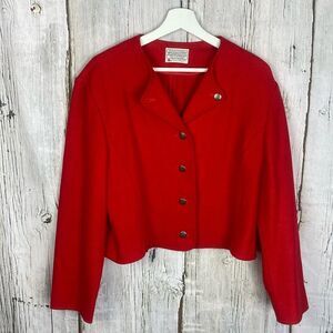 Vintage Pendleton Red Wool Jacket Blazer Size Large